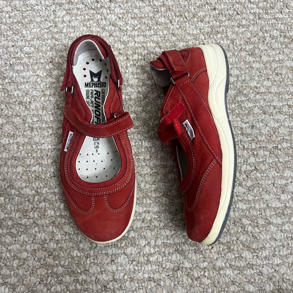 Mephisto Allrounder red suede sneaker Maryjane style size 5